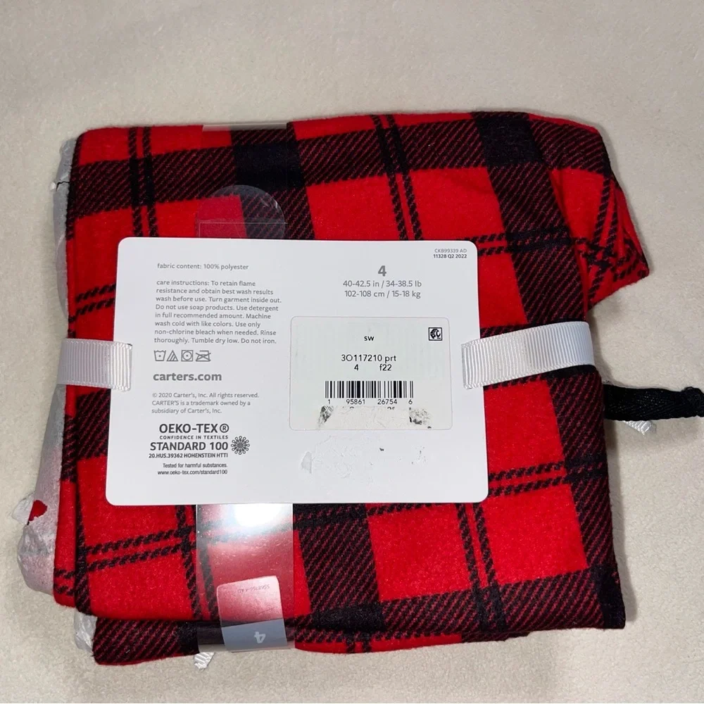 Carter's‎ Red and Black Plaid Kids Pajama Bottoms